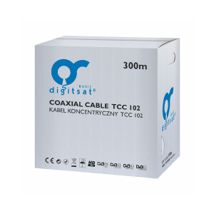 Kabel koncentryczny DIGITSAT TCC 102 Trishield Cu PULL BOX 300m kabel